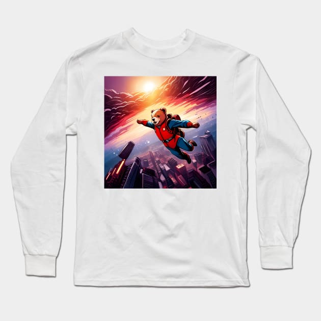 Teddy Skydiving Long Sleeve T-Shirt by Colin-Bentham